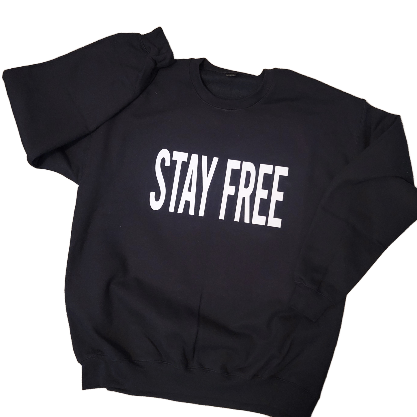 STAY FREE - White on Black